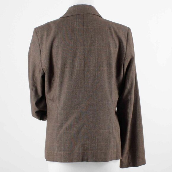 Barneys New York Sz 8 Brown Multi Button Front Lined Poly Blend Jacket - Picture 3 of 5
